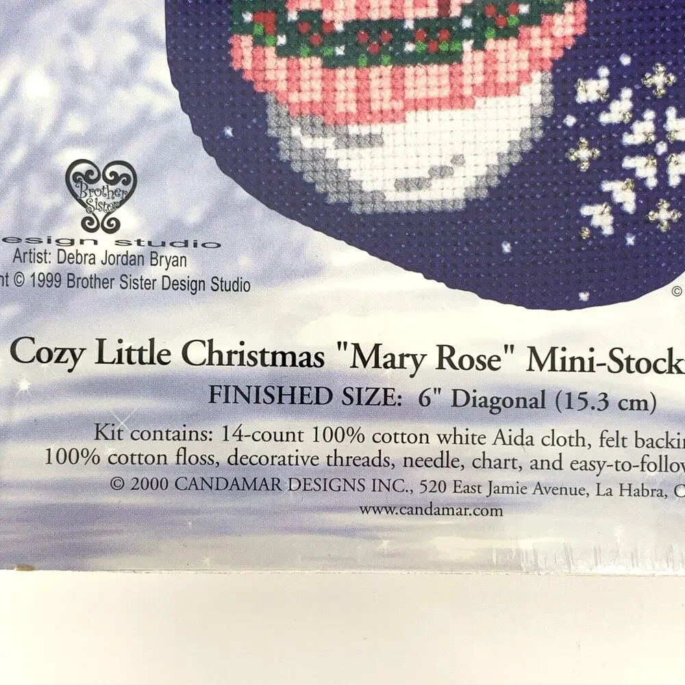 Candamar Designs Cross Stitch New 51210 Cozy Little Christmas Mini Stocking Kit